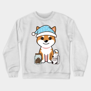 Cute orange dog is having a midnight snack Crewneck Sweatshirt